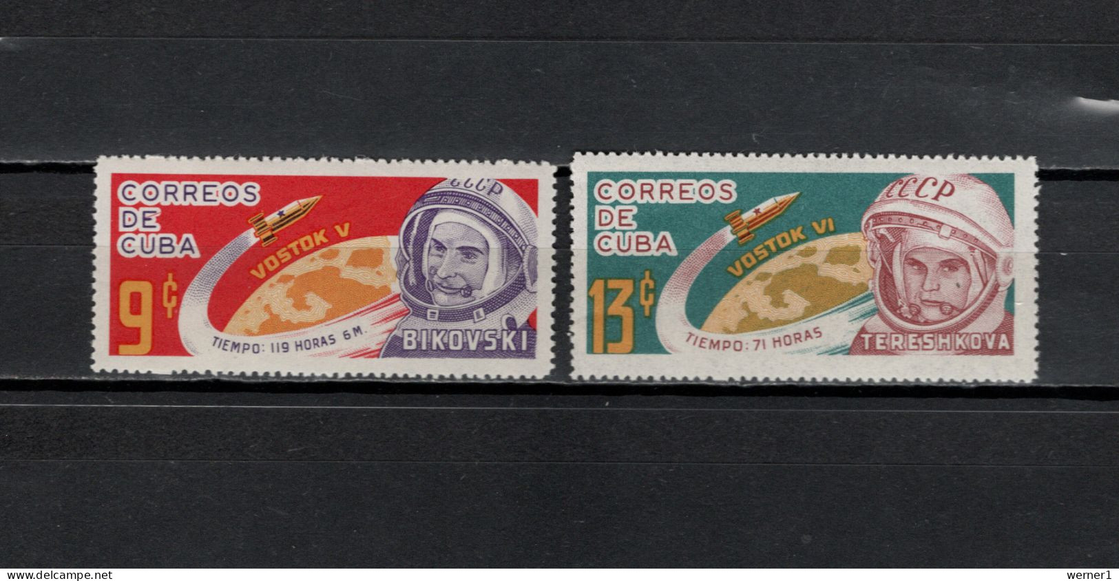 Cuba 1964 Space, Cosmonauts Set Of 2 MNH - Noord-Amerika