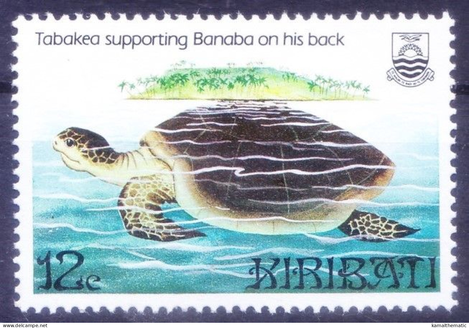 Kiribati 1984 MNH, Tabakea The Turtle God, Supporting Banaba Island On Back. - Turtles