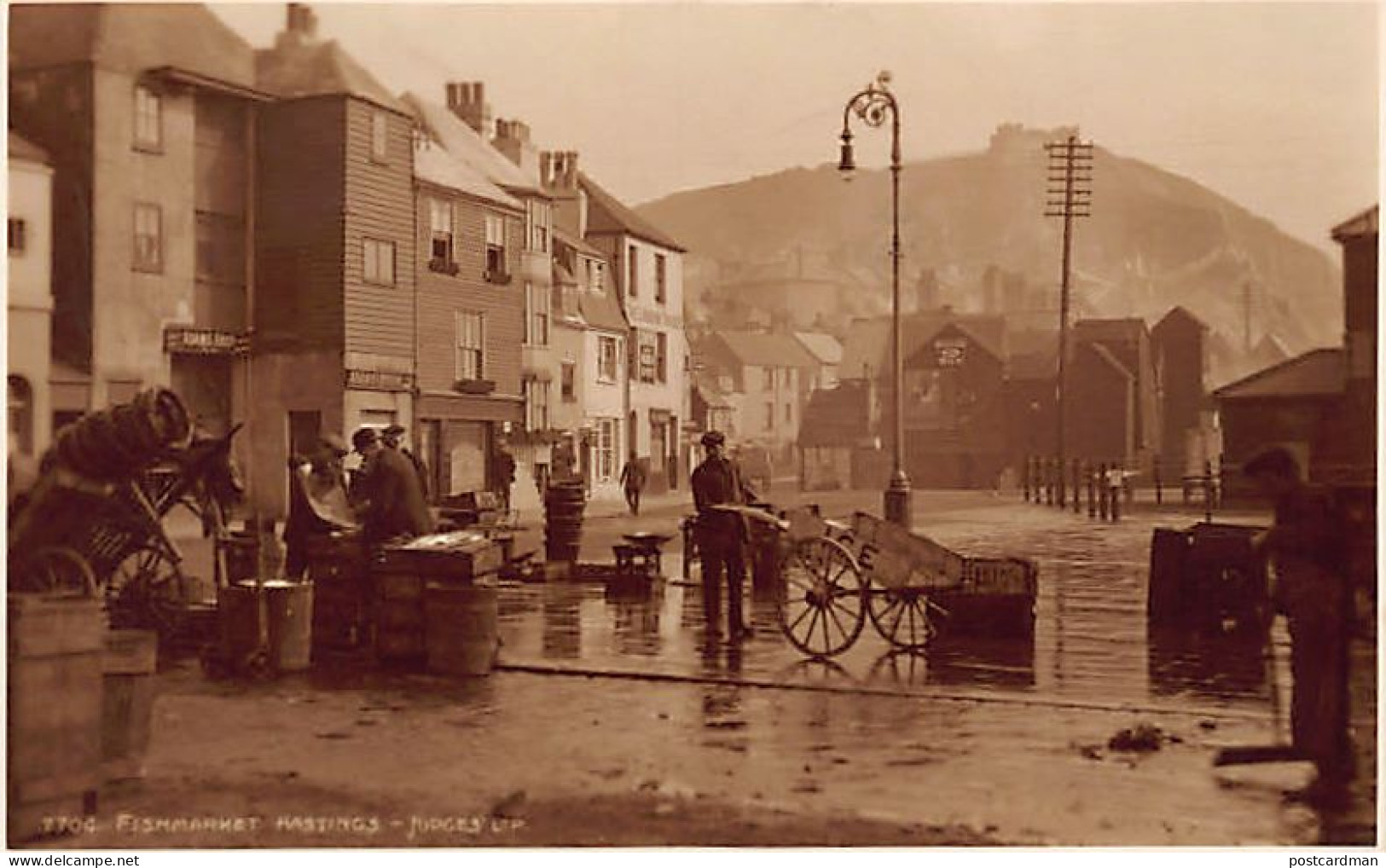 England - HASTINGS (Sx) Fish Market - REAL PHOTO - Publ. Judges 7704 - Hastings