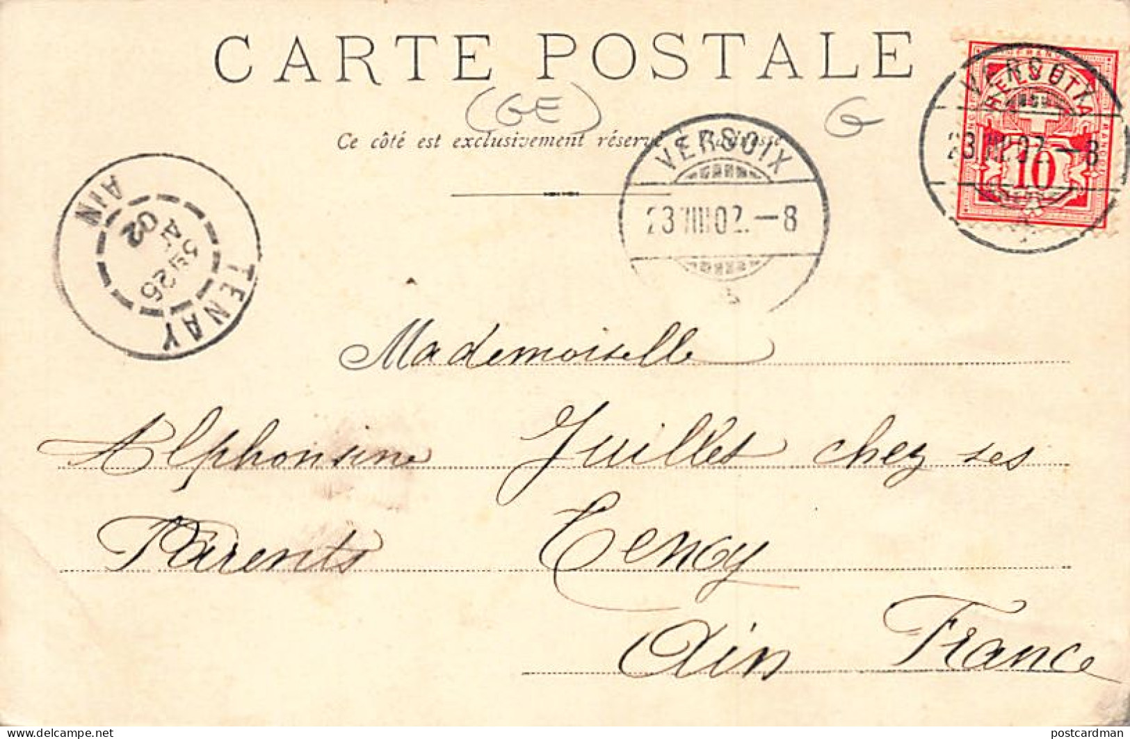 VERSOIX (GE) La Rue - Tramway - Ed. Jullien Frères 1874 - Versoix