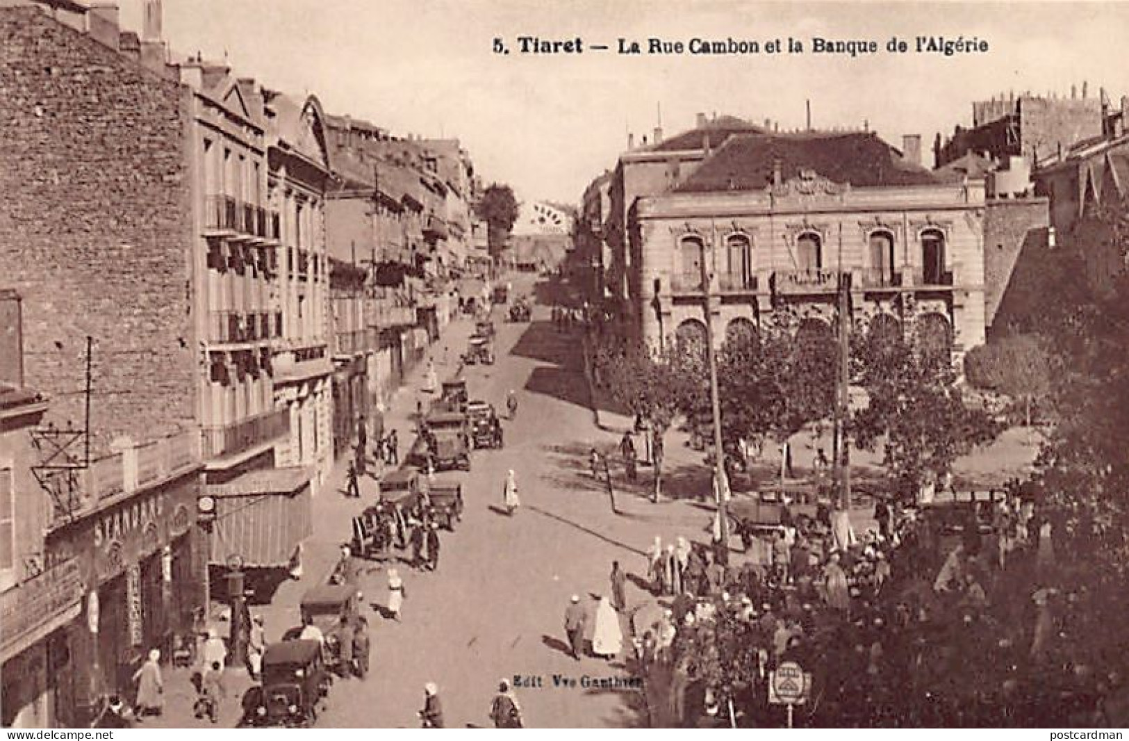 Algérie - TIARET - La Rue Cambon Et La Banque D'Algérie - Ed. Veuve Gauthier 5 - Tiaret