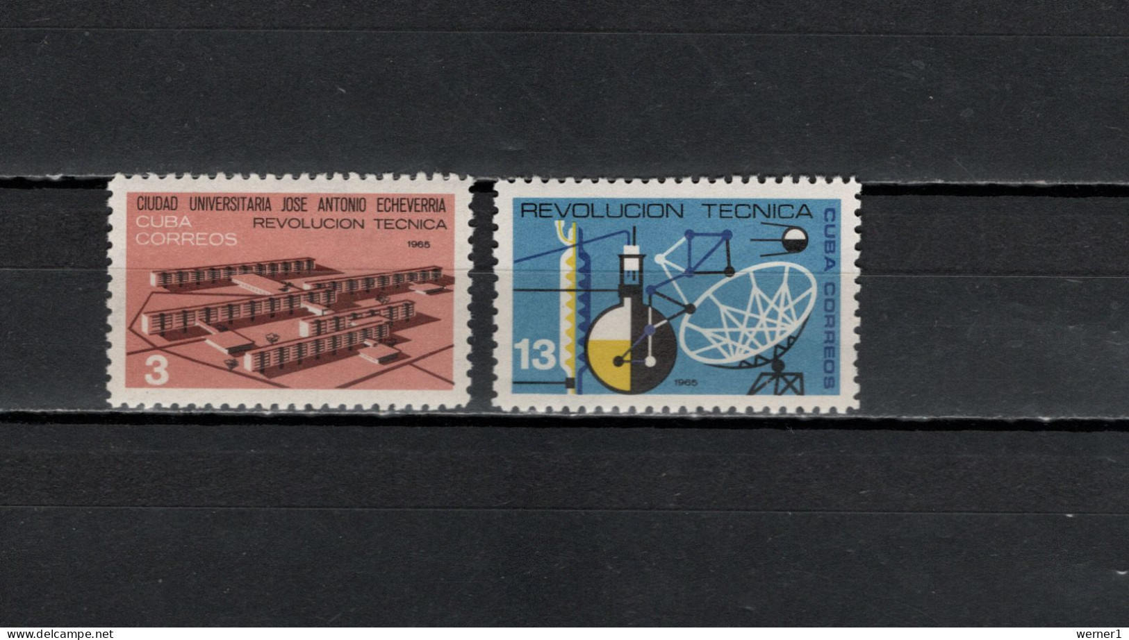 Cuba 1965 Space, Technical Revolution Set Of 2 MNH - América Del Norte