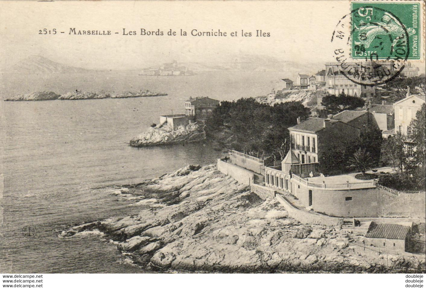 D13  MARSEILLE  Les Bords De La Corniche Et Les Iles  ........  Cachet De Savonnerie Du Miroir - Castello Di If, Isole ...