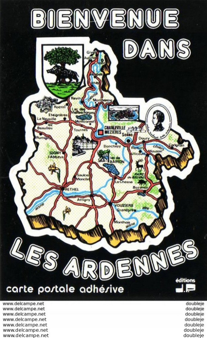 BIENVENUE DANS LES ARDENNES  BLASON CARTE ADHESIVE - Champagne - Ardenne