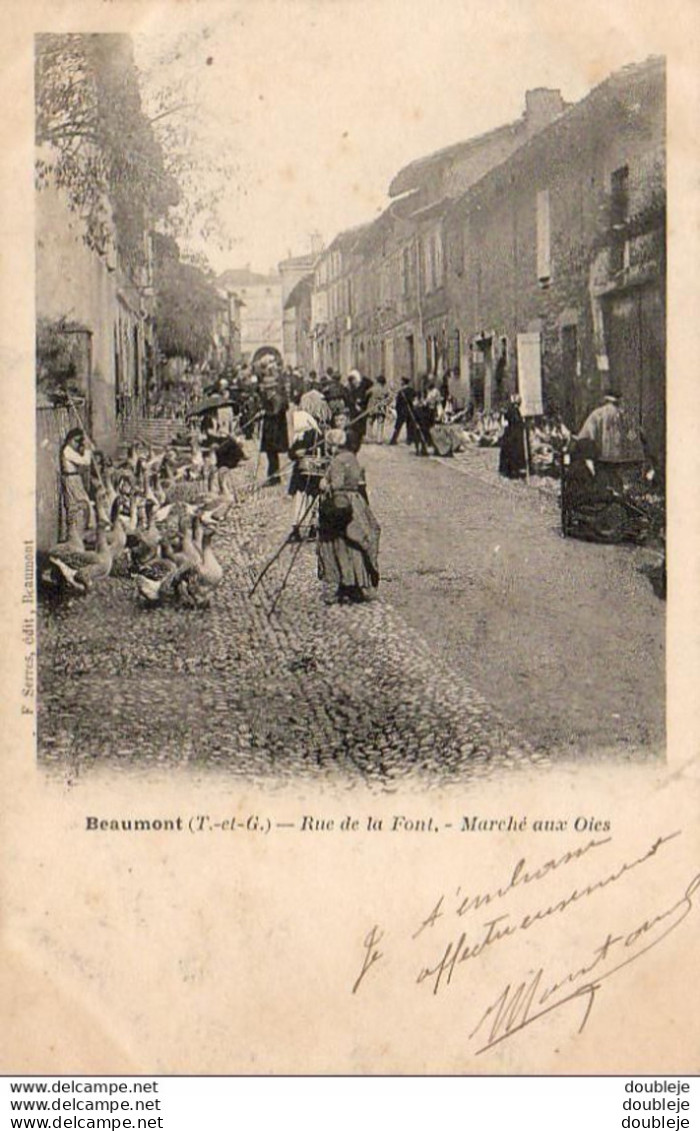 D82   BEAUMONT  Rue De La Font Marché Aux Oies - Beaumont De Lomagne