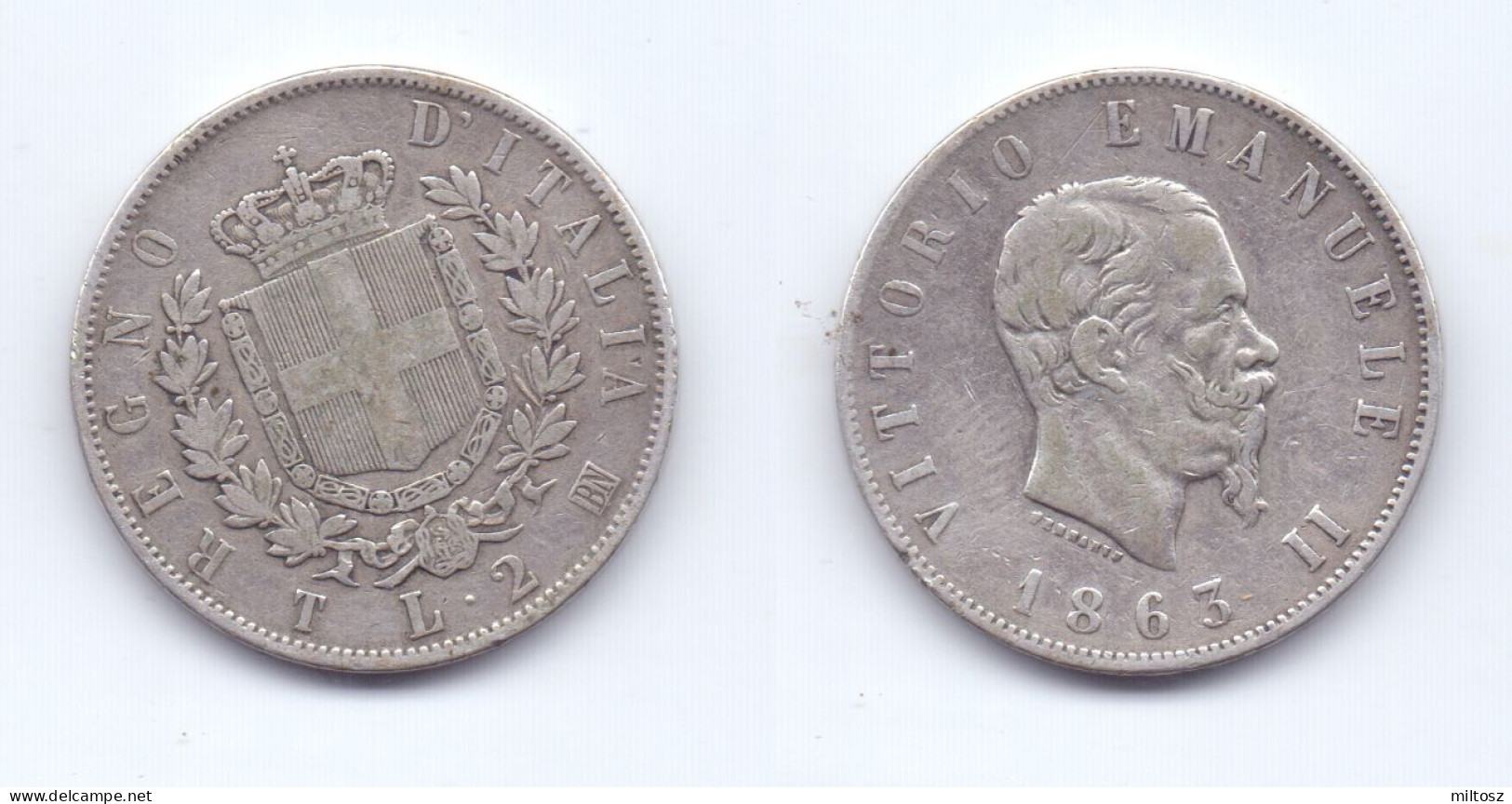 Italy 2 Lire 1863 TBN - 1861-1878 : Victor Emmanuel II