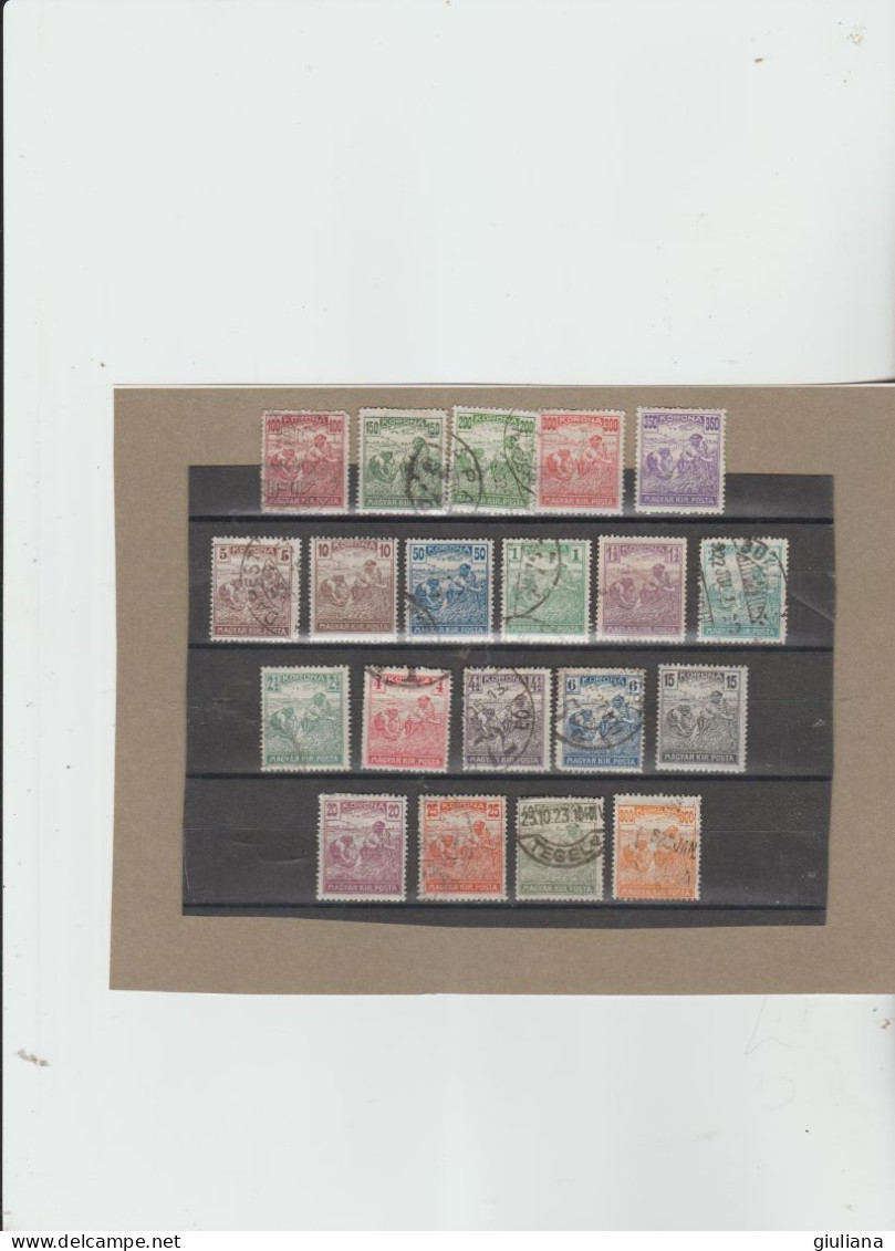 Ungheria 1920 - (UN) 326/54  "Mietitura. Scritta MAGYAR KIR: POSTA" - 20 Valori Della Serie  Regno D'Ungheria - Used Stamps