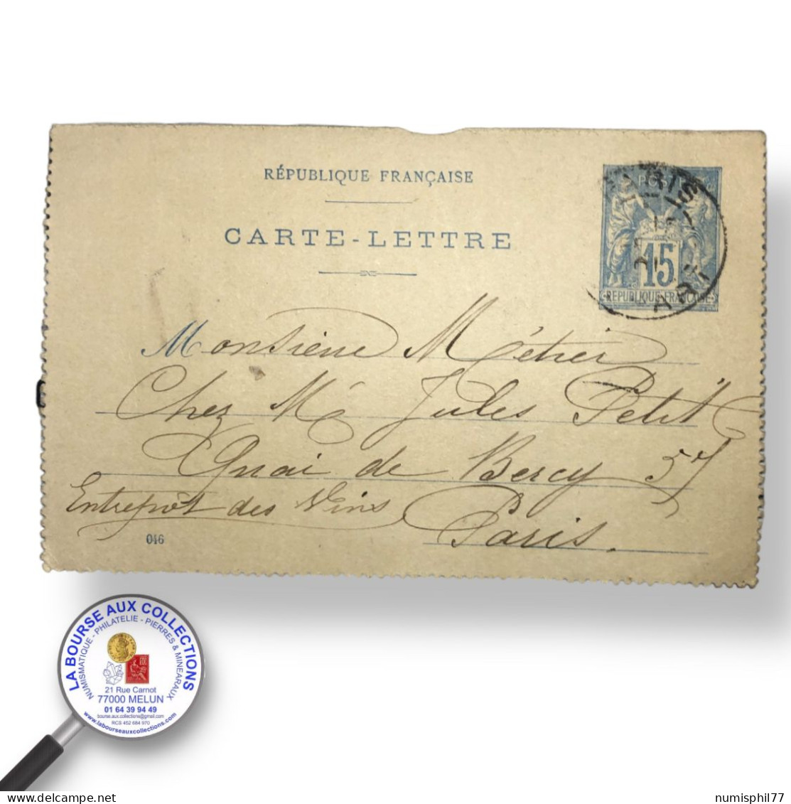 1901 - CARTE LETTRE 15 C - Bleu Type Sage - 90-CP2 - Letter Cards