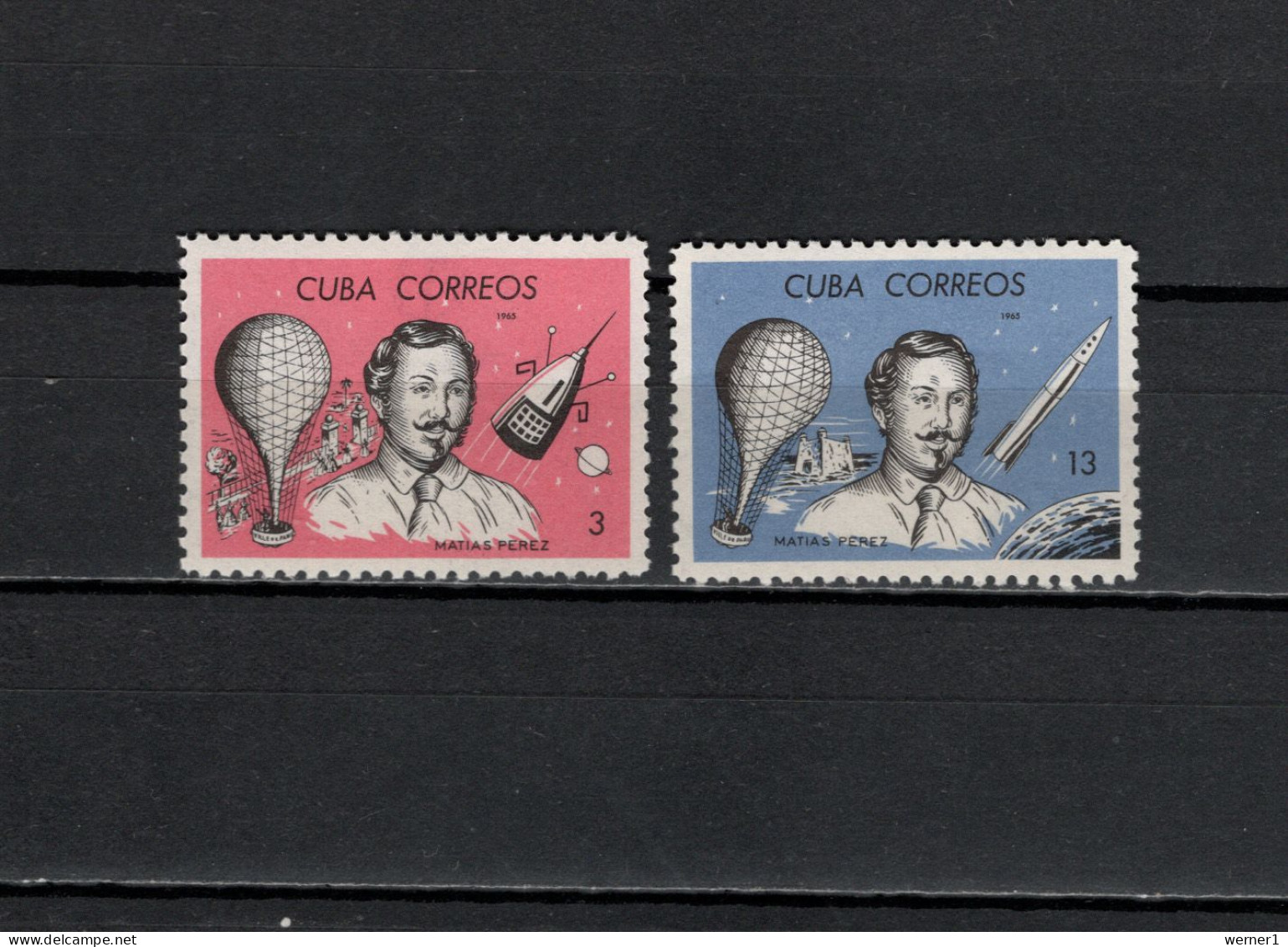 Cuba 1965 Space, Matias Perez Set Of 2 MNH - Noord-Amerika