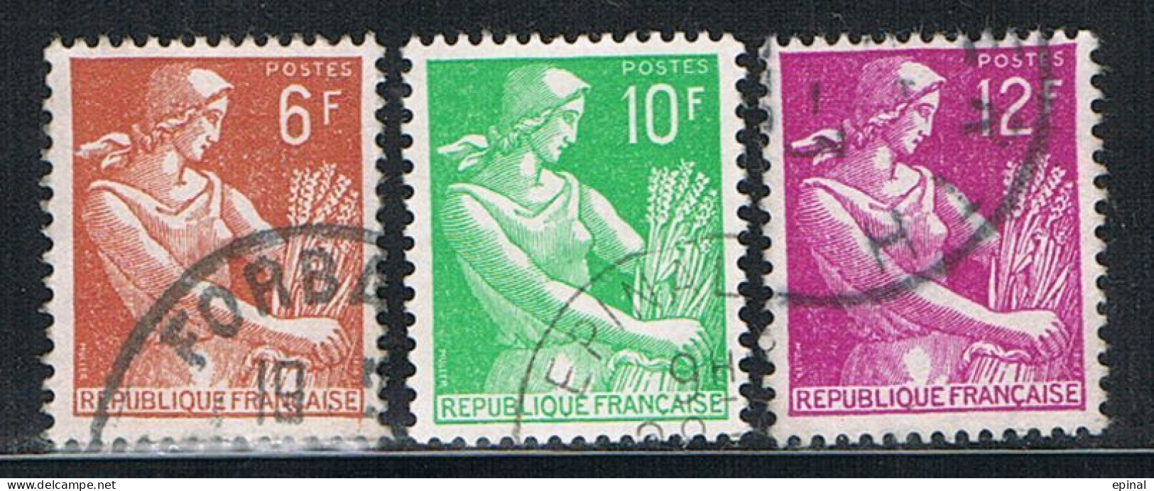 FRANCE : N° 1115 -1115A - 1116 Oblitérés (Type Moissonneuse) - PRIX FIXE - - 1957-1959 Moissonneuse