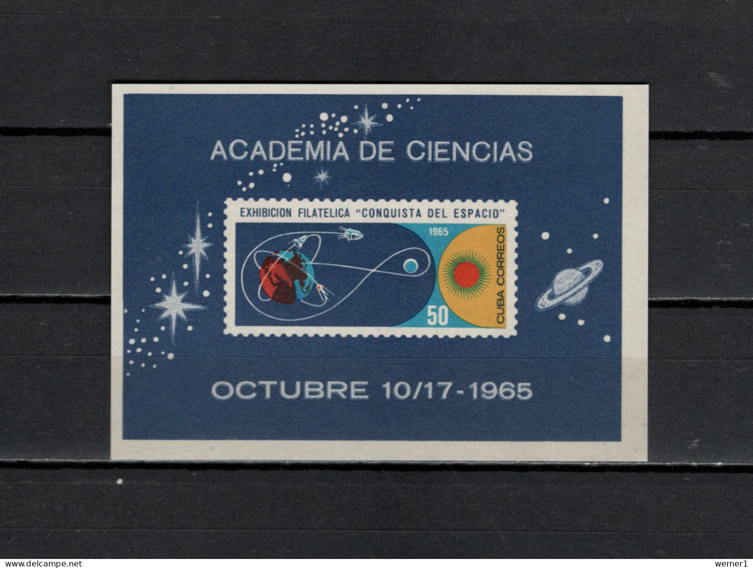 Cuba 1965 Space, Stamp Exhibition Conquista Del Espacio S/s MNH - América Del Norte