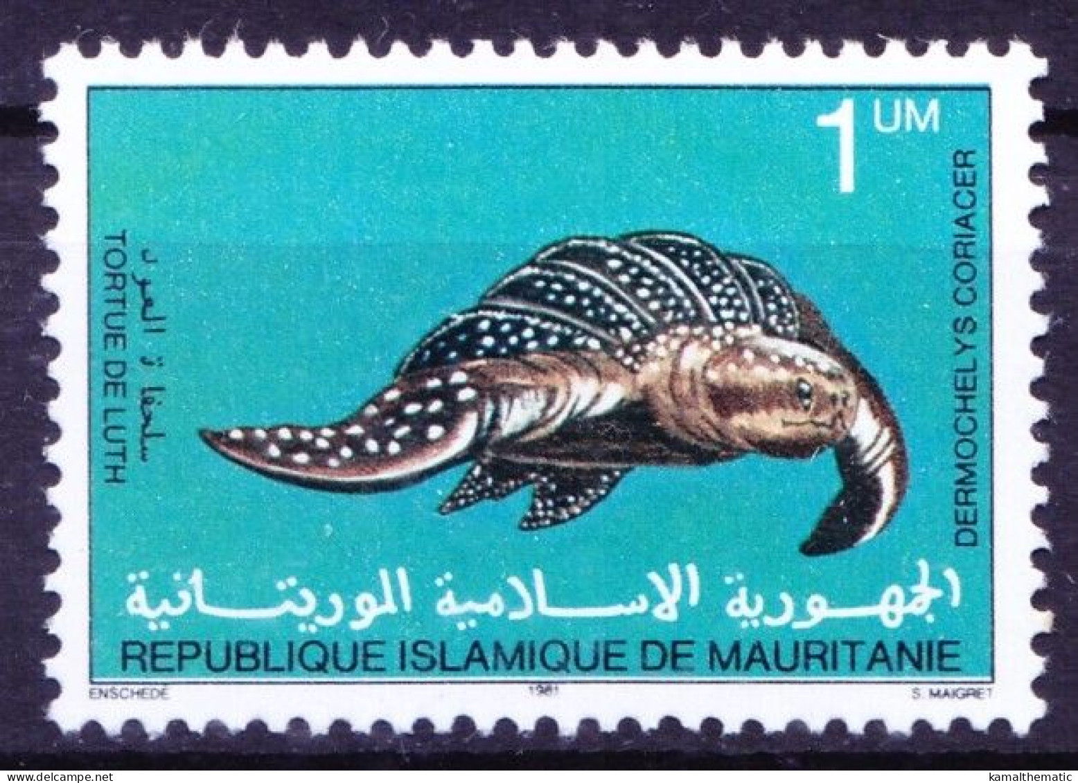 Mauritania 1981 MNH, Leatherback Sea Turtle (Dermochelys Coriacea) - Schildkröten