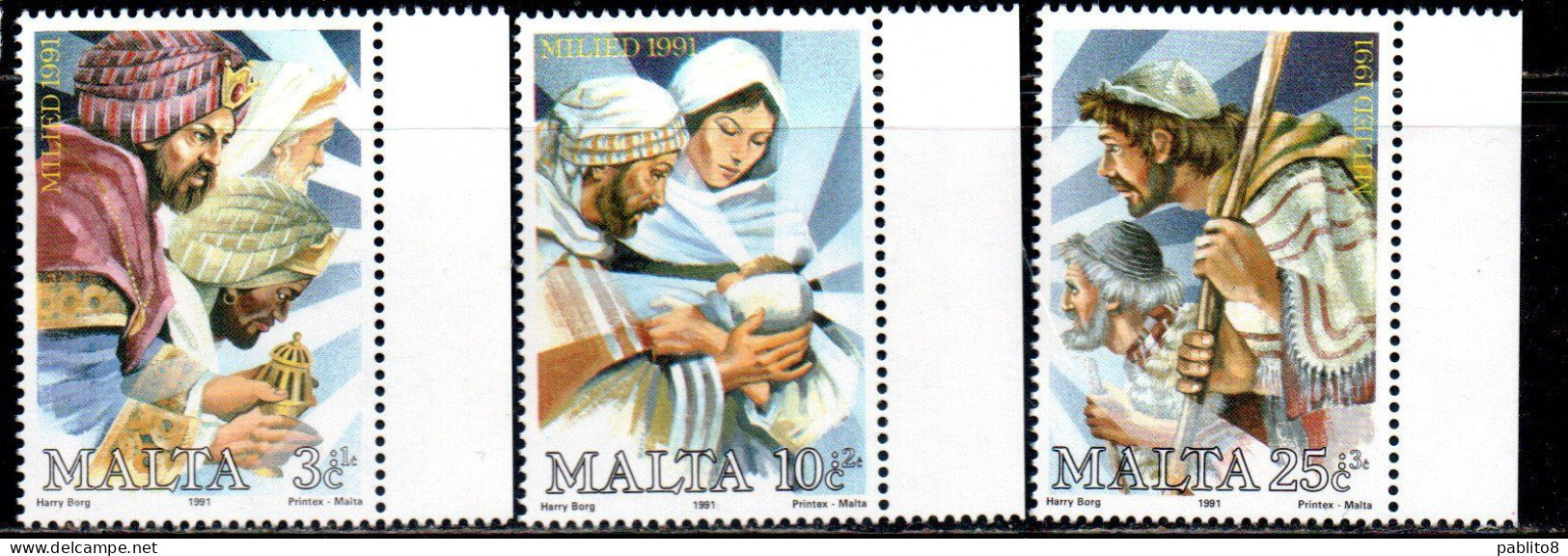 MALTA 1991 CHRISTMAS NATALE NOEL WEIHNACHTEN NAVIDAD COMPLETE SET SERIE COMPLETA MNH - Malta