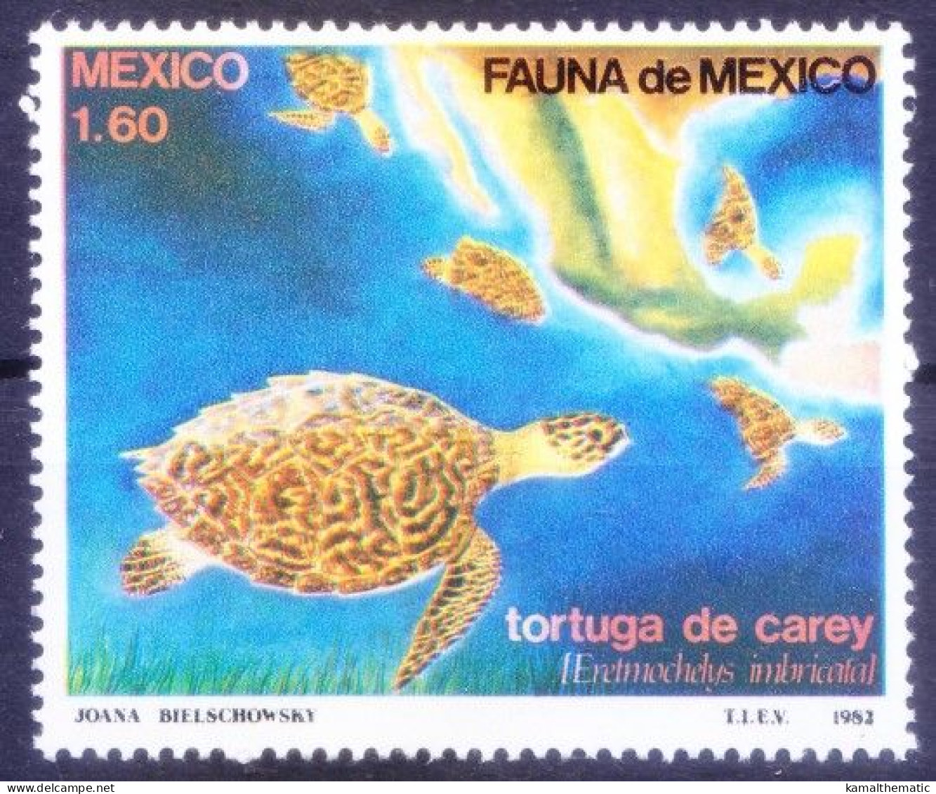 Mexico 1982 MNH, Hawksbill Turtle (Eretmochelys Imbricata) - Tortugas