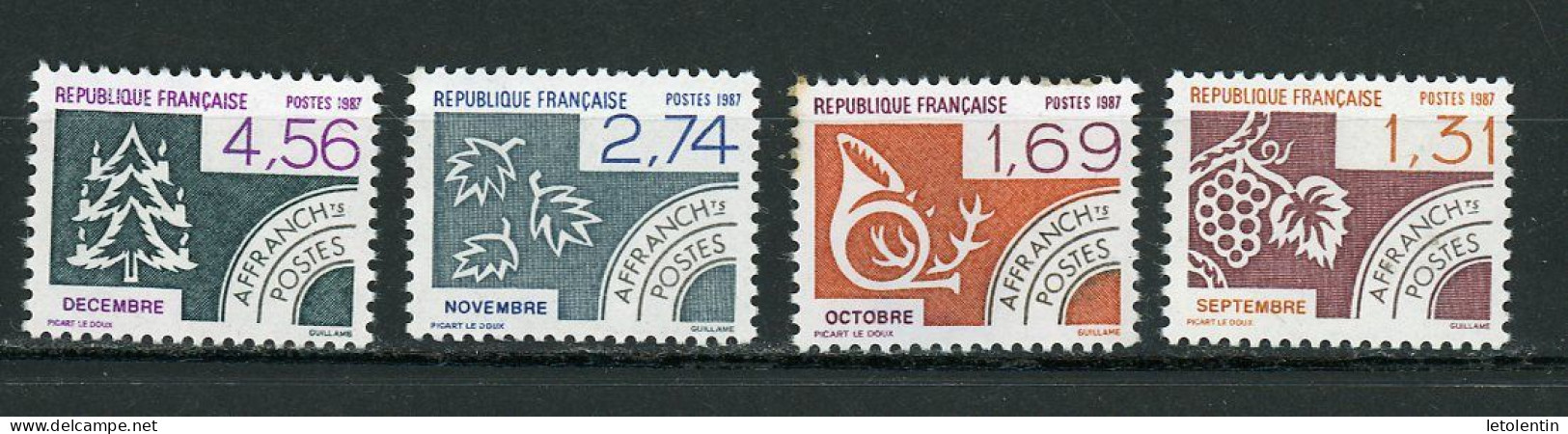 FRANCE -  PRÉOBLITÉRÉ LES MOIS - N° Yvert  194/197 ** - 1964-1988