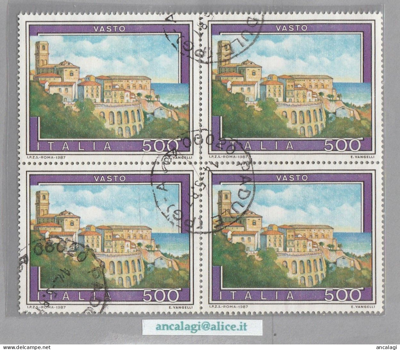 USATI ITALIA 1987 - Ref.0557A "PROPAGANDA TURISTICA" 1 Val. In Quartina - - 1981-90: Oblitérés