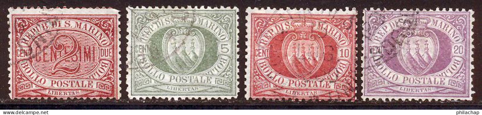 Saint-Marin 1895 Yvert 26 / 29 (o) B Oblitere(s) - Used Stamps