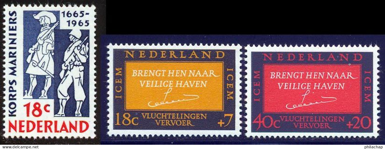 Pays-Bas 1965 Yvert 829 / 831 ** TB - Ungebraucht