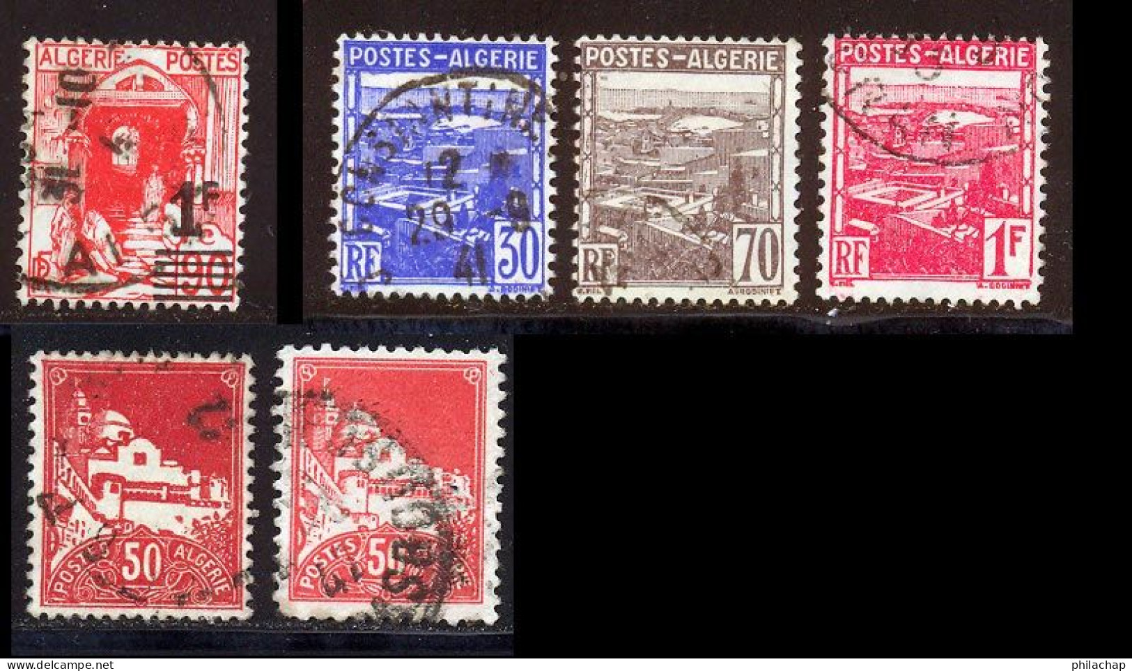 Algerie 1942 Yvert 158A - 163 / 165 - 173 - 173A (o) B Oblitere(s) - Gebraucht