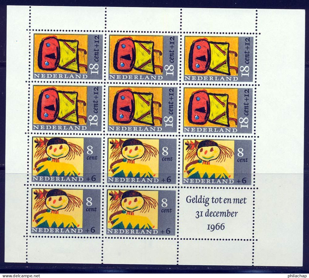 Pays-Bas BF 1965 Yvert 3 ** TB - Blocks & Sheetlets