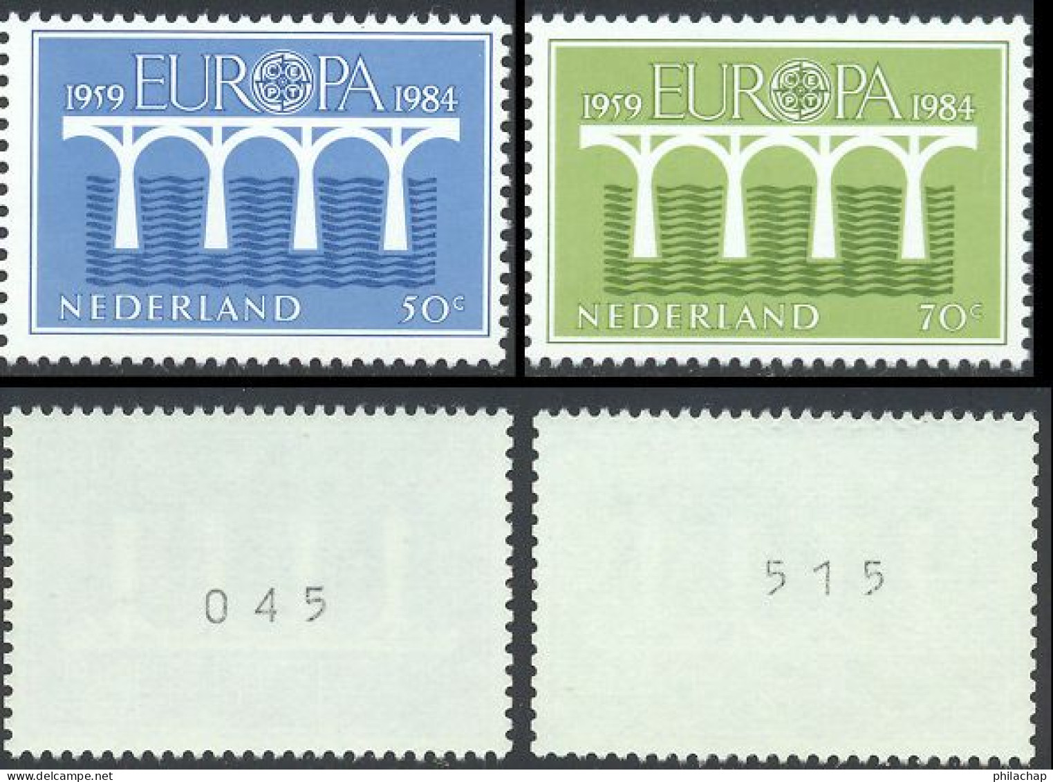 Pays-Bas 1984 Yvert 1221b / 1222b ** TB Roulette Avec Chiffre - Unused Stamps