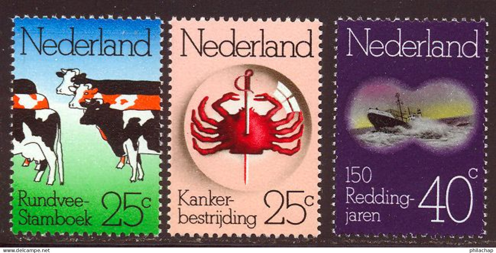 Pays-Bas 1974 Yvert 1003 / 1005 ** TB - Unused Stamps