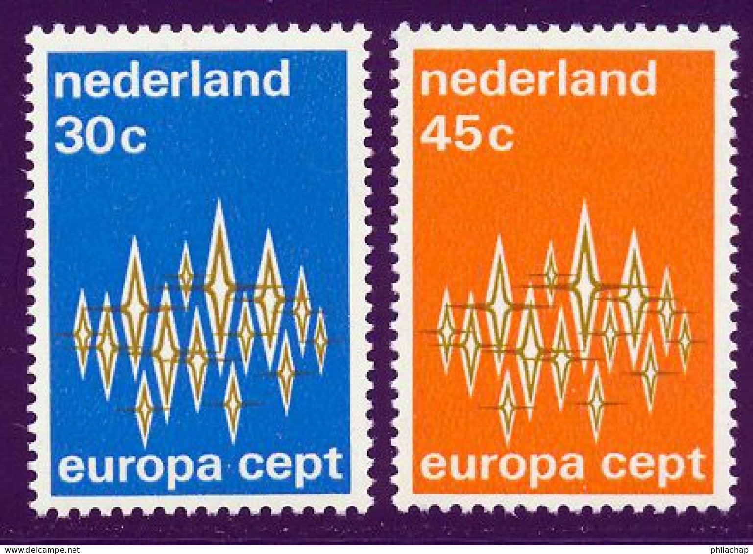 Pays-Bas 1972 Yvert 958 / 959 ** TB - Ongebruikt