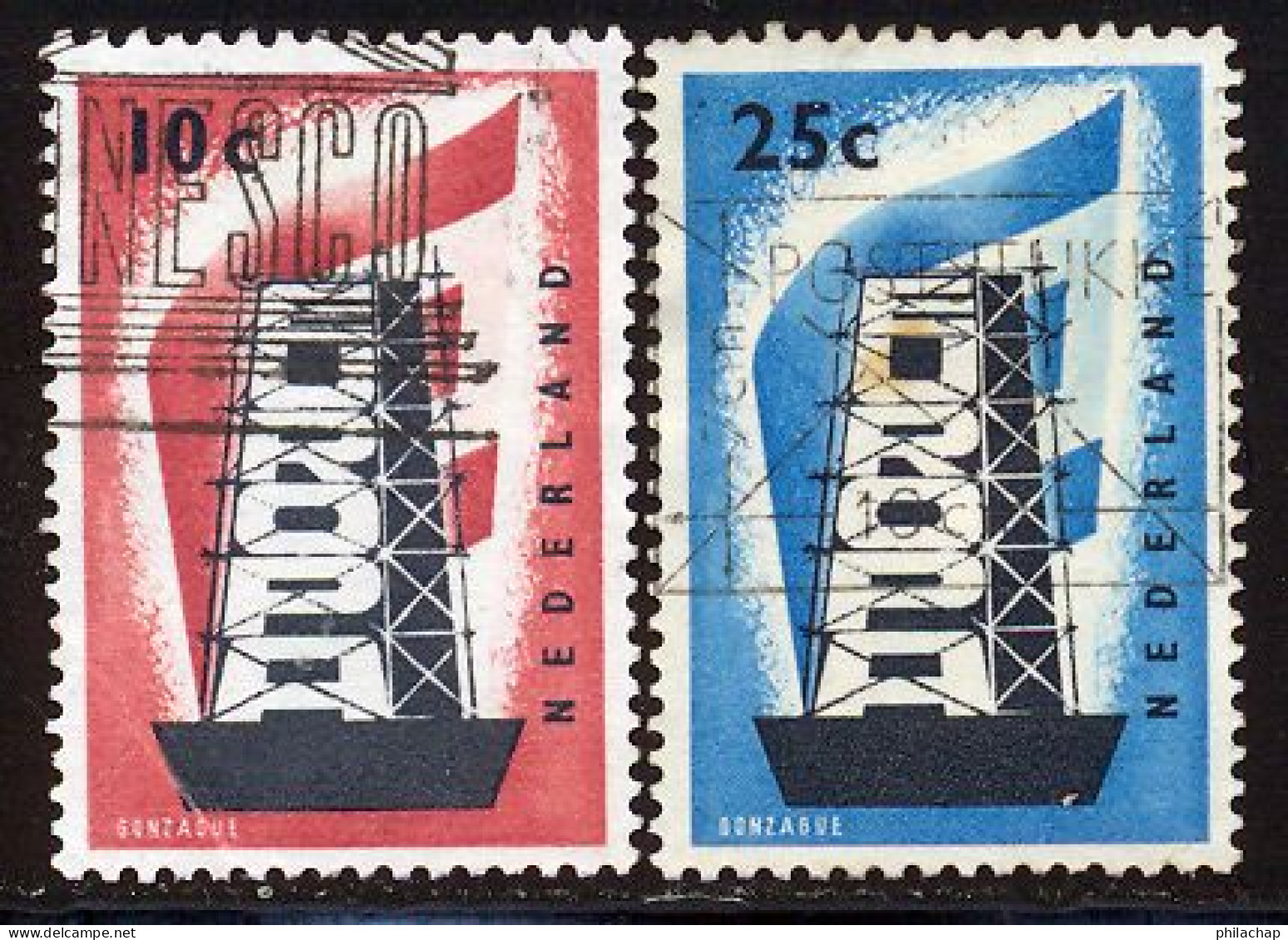 Pays-Bas 1956 Yvert 659 / 660 (o) B Oblitere(s) - Usati