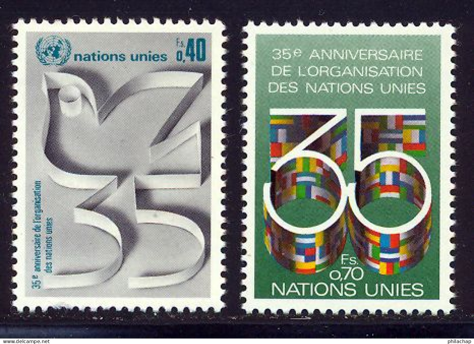 NU (Geneve) 1980 Yvert 92 / 93 ** TB - Unused Stamps