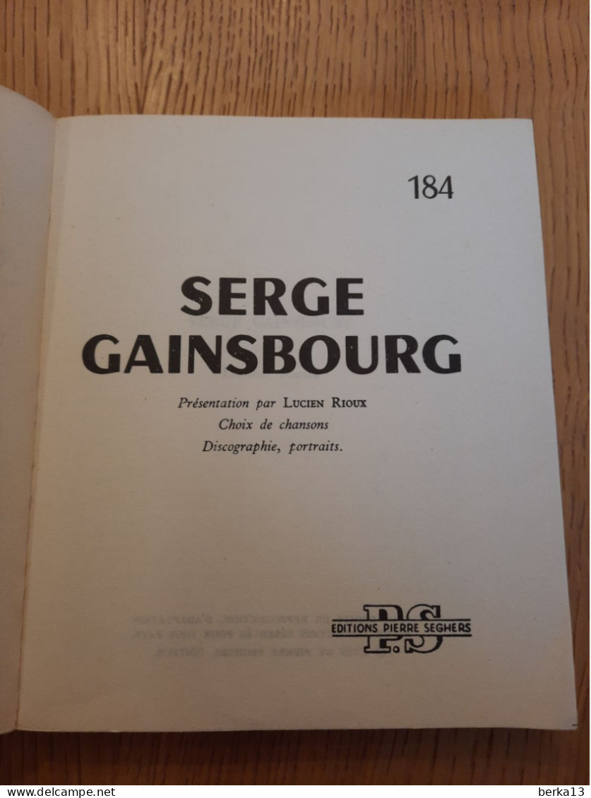 Serge Gainsbourg RIOUX Dédicacé 1969 - Musica