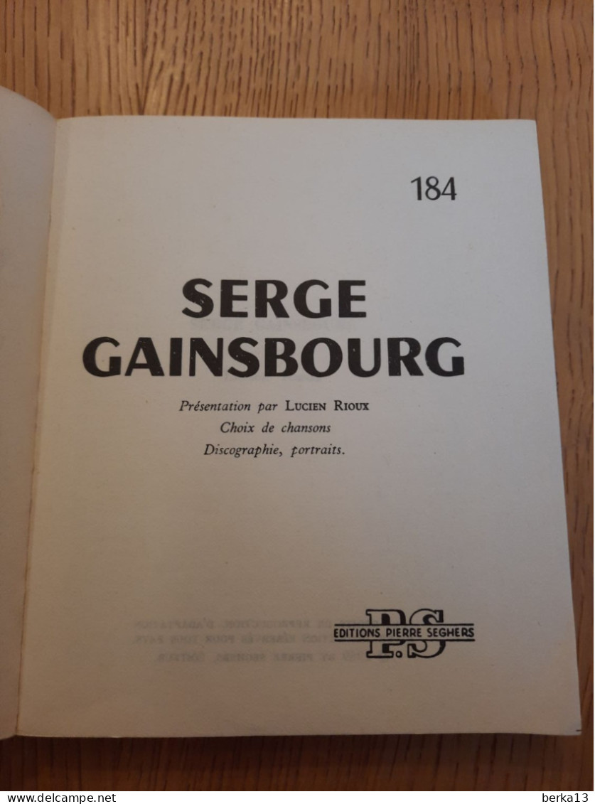 Serge Gainsbourg RIOUX Dédicacé 1969 - Music