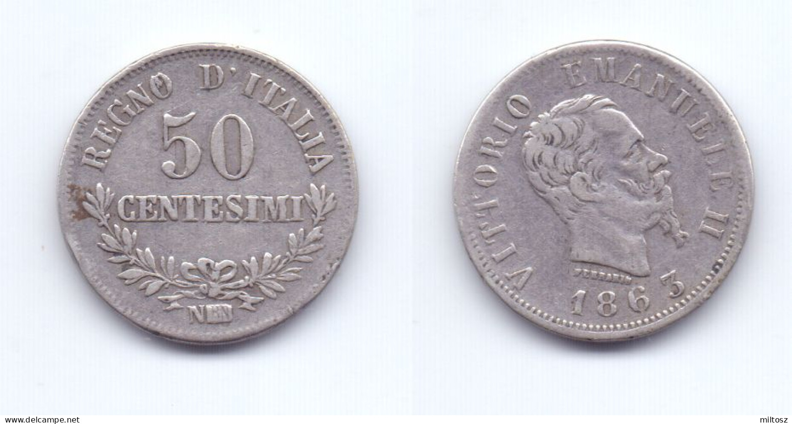 Italy 50 Centesimi 1863 NBN - 1861-1878 : Victor Emmanuel II