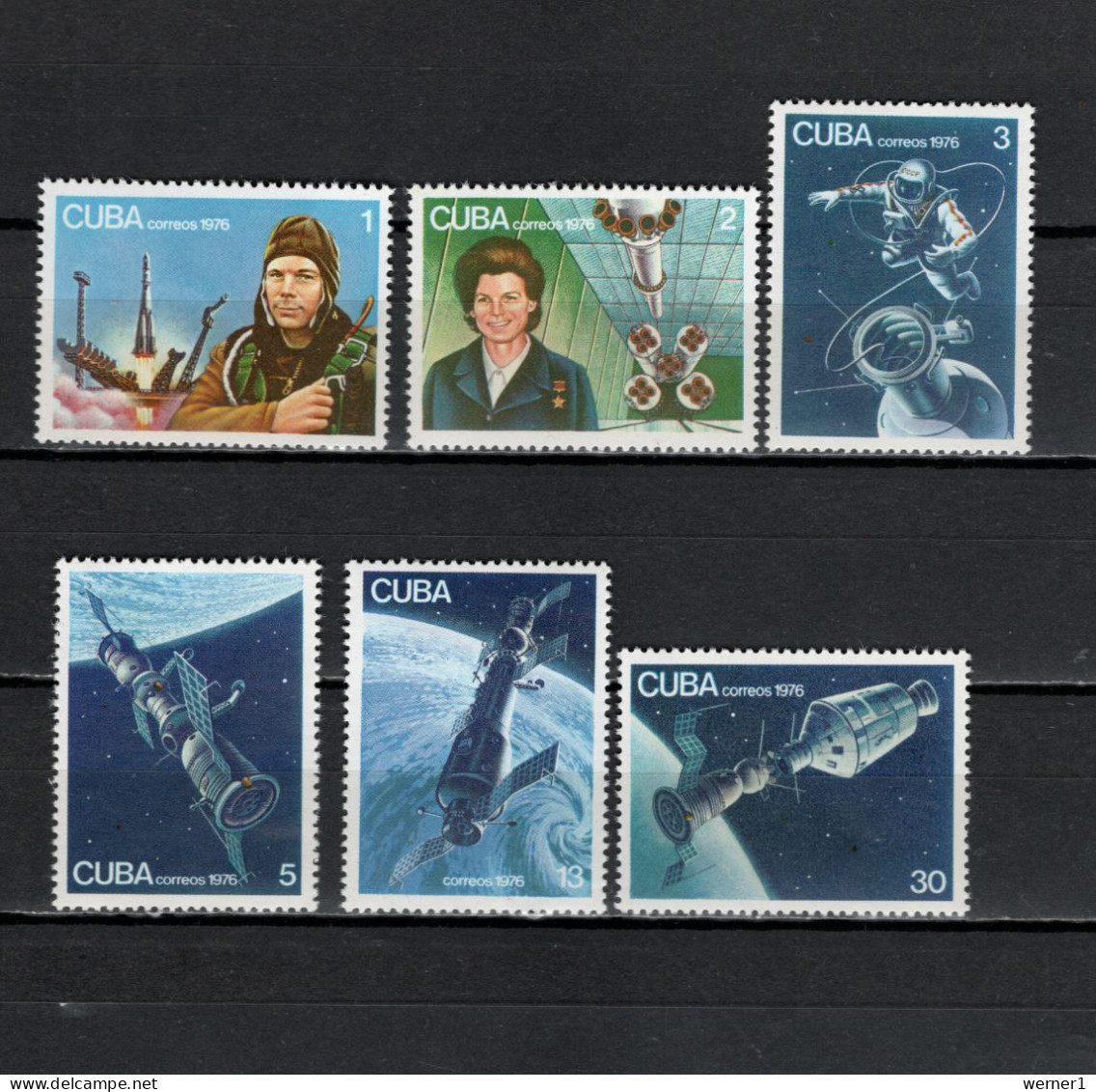Cuba 1976 Space, 15th Anniversary Of Manned Space Flights Set Of 6 MNH - America Del Nord