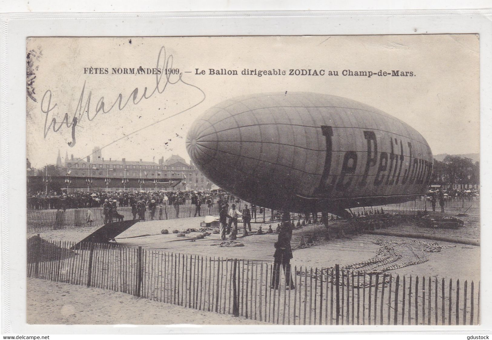 Fêtes Normandes 1909 - Le Ballon Dirigeable Zodiac Au Champ-de-Mars - Dirigeables