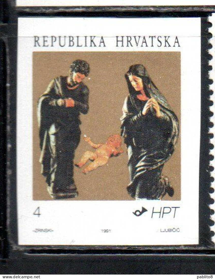 HRVATSKA CROATIA CROAZIA 1991 CHRISTMAS SRETAN BOZIC NATALE NOEL WEIHNACHTEN NAVIDAD 4k MNH - Croazia