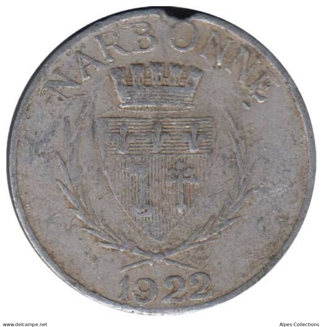NARBONNE - 08.01 - Monnaie De Nécessité - 10 Centimes 1922 - Monetary / Of Necessity