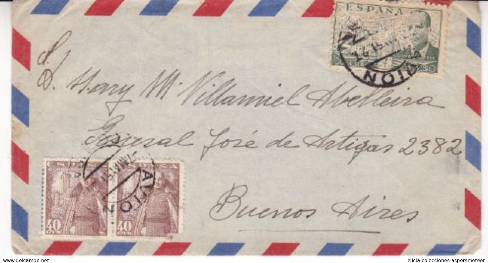 Spain - 1951 - Airmail - Letter - Sent To Buenos Aires, Argentina - Caja 30 - Cartas & Documentos