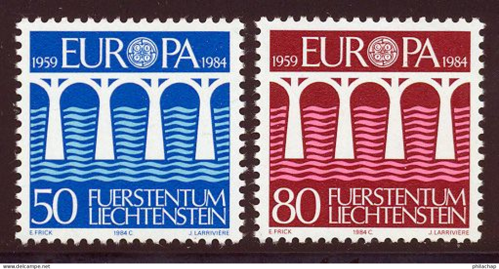 Liechtenstein 1984 Yvert 778 / 779 ** TB Coin De Feuille - Unused Stamps