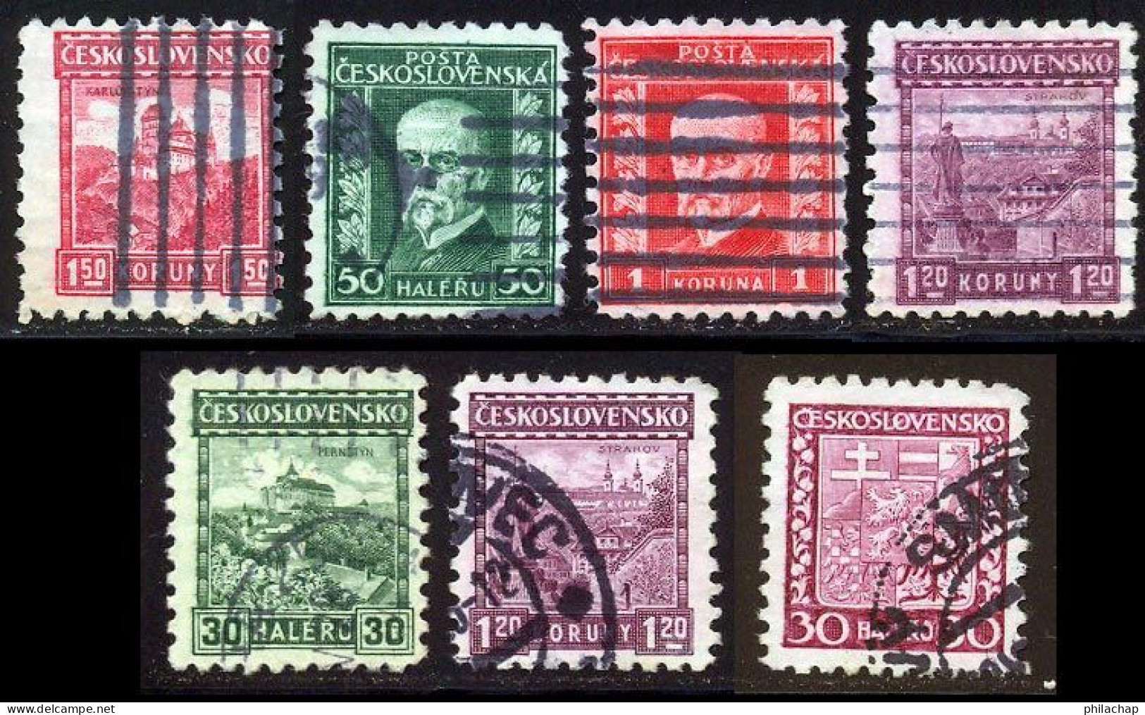 Tchecoslovaquie 1929 Yvert 207-217-219-224-230-232-256 (o) B Oblitere(s) - Used Stamps