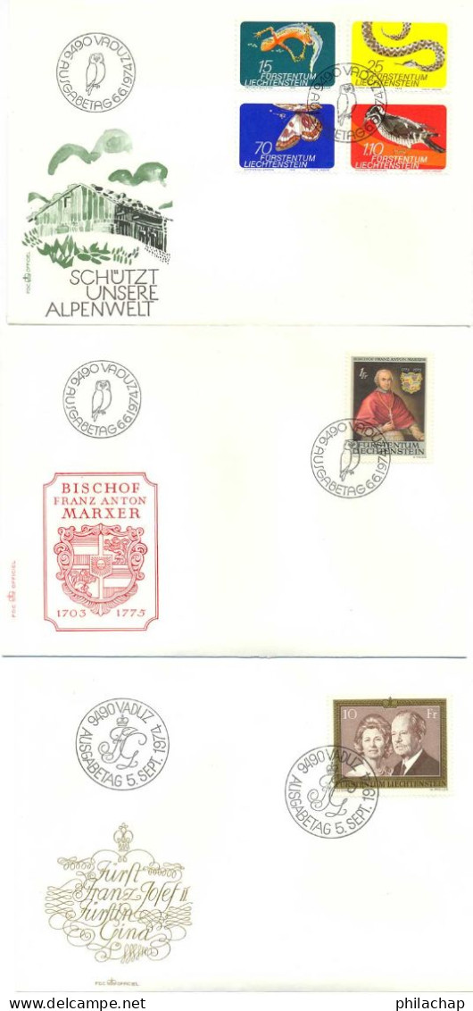 Liechtenstein FDC 1974 Yvert 552 / 557 (o) B Oblitere(s) - FDC