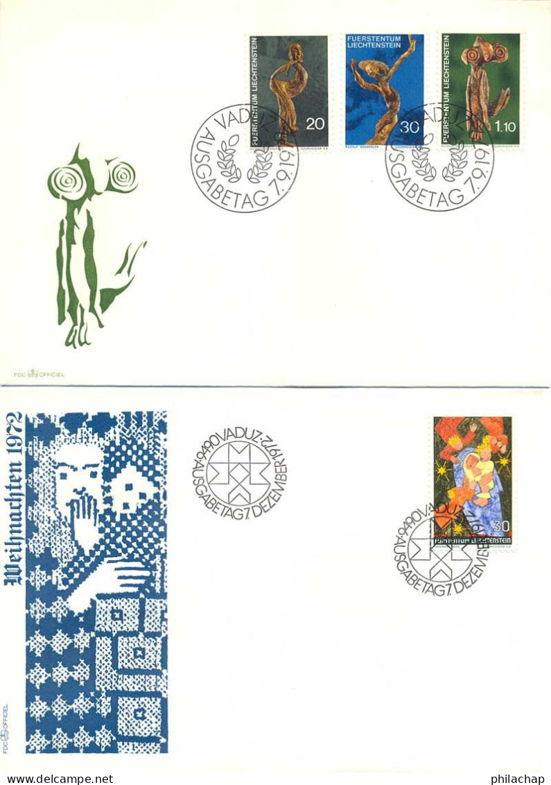 Liechtenstein FDC 1972 Yvert 513 / 516 (o) B Oblitere(s) - FDC