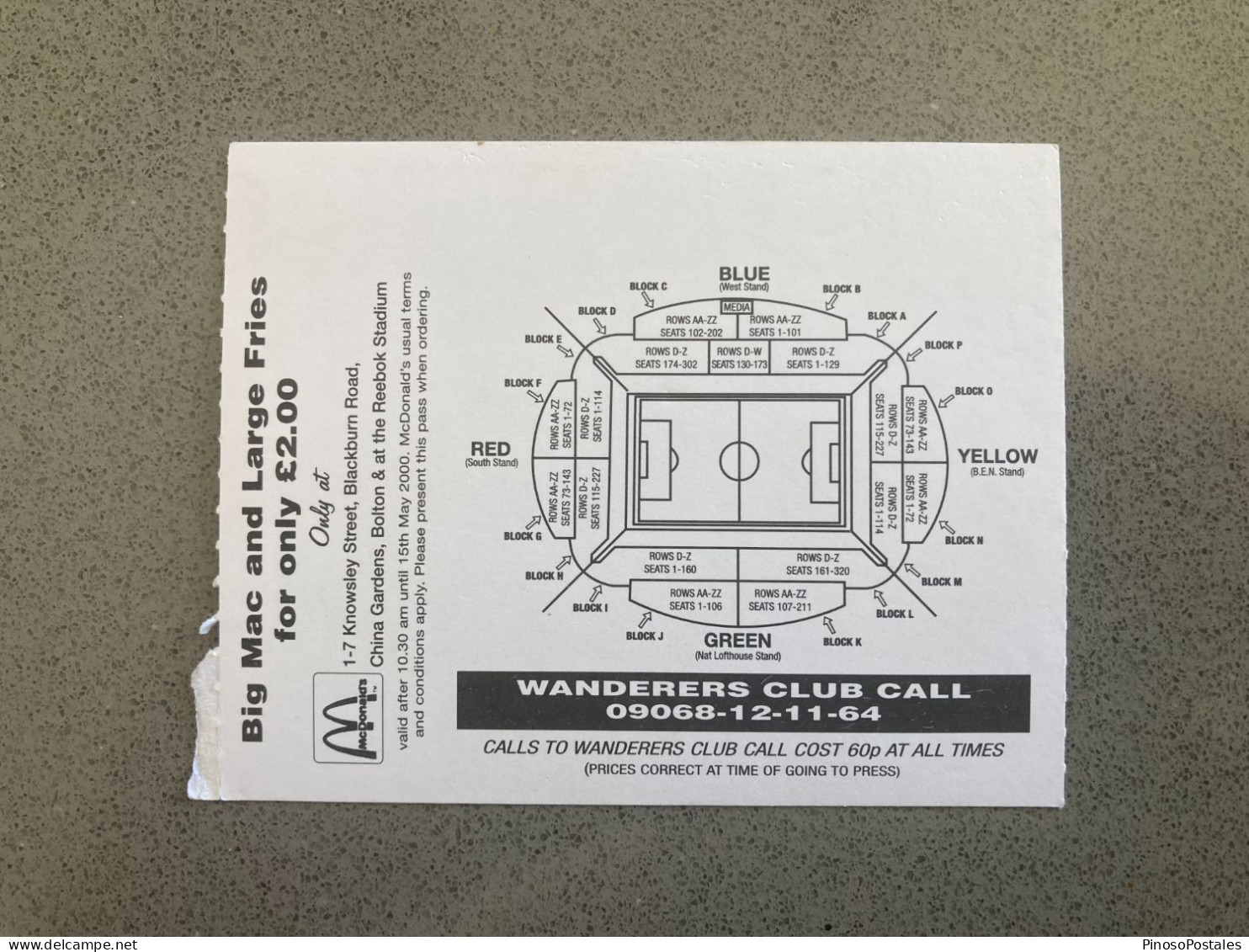 Bolton Wanderers V Tranmere Rovers 1999-00 Match Ticket - Eintrittskarten