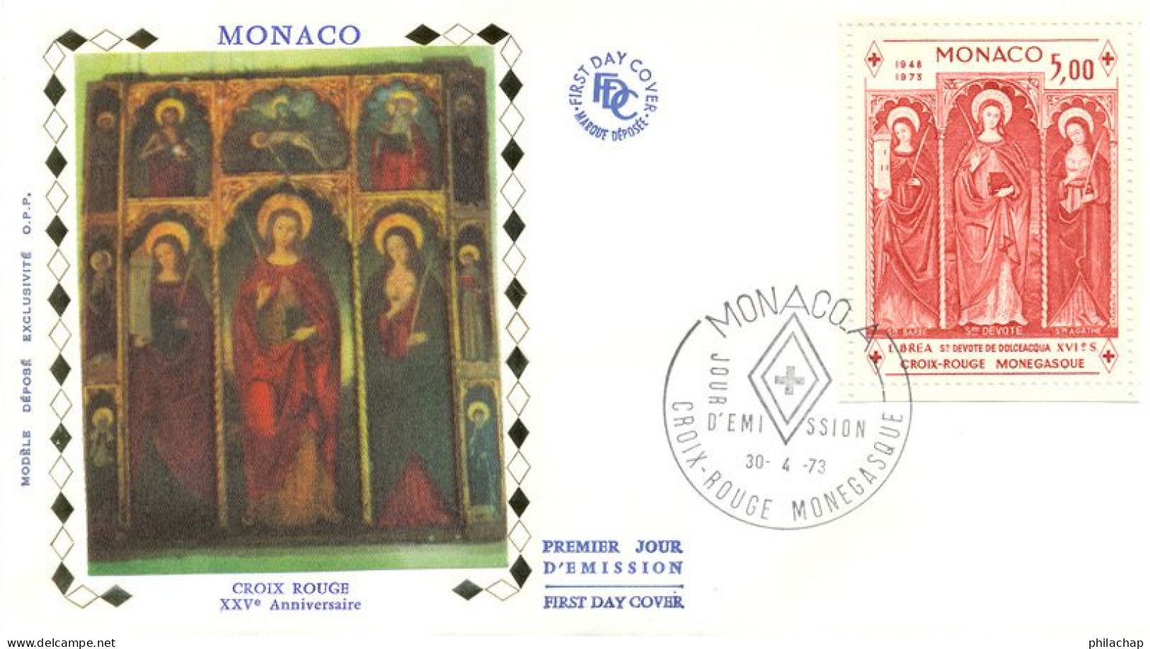 Monaco FDC 1973 Yvert 933 Peinture Louis Brea - FDC