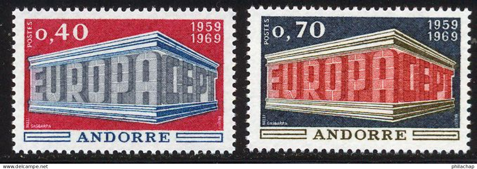 Andorre Francais 1969 Yvert 194 / 195 ** TB - Ungebraucht