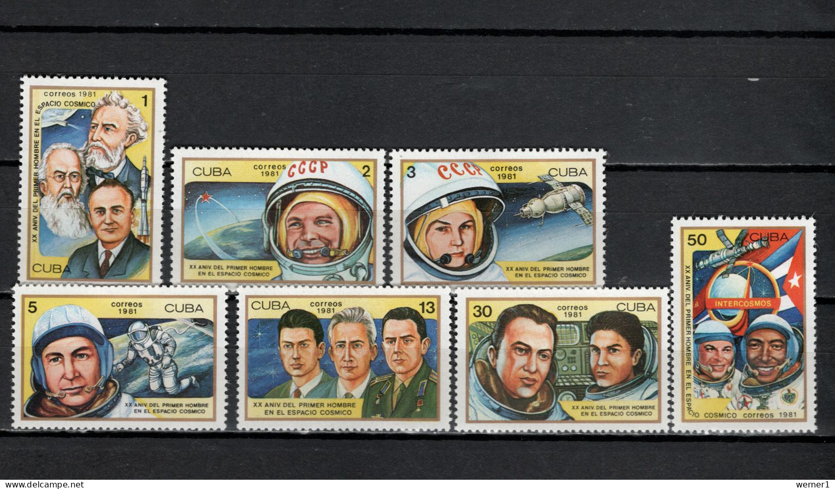 Cuba 1981 Space, 20th Anniversary Of First Spaceflight Set Of 7 MNH - Noord-Amerika