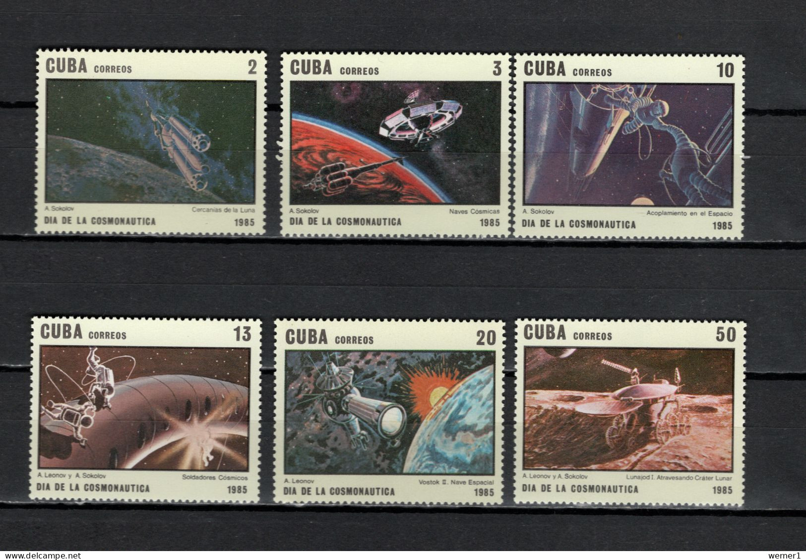 Cuba 1985 Space, Set Of 6 MNH - Amérique Du Nord