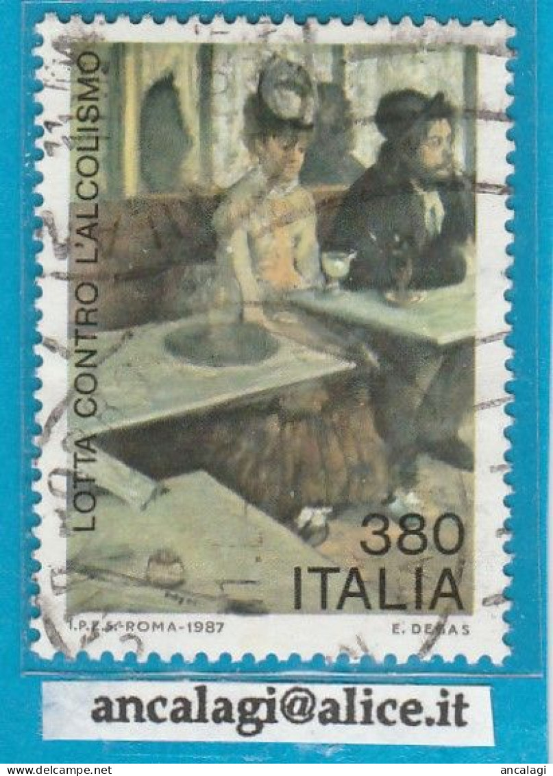 USATI ITALIA 1987 - Ref.0559 "LOTTA CONTRO L'ALCOLISMO" 1 Valore - - 1981-90: Usati