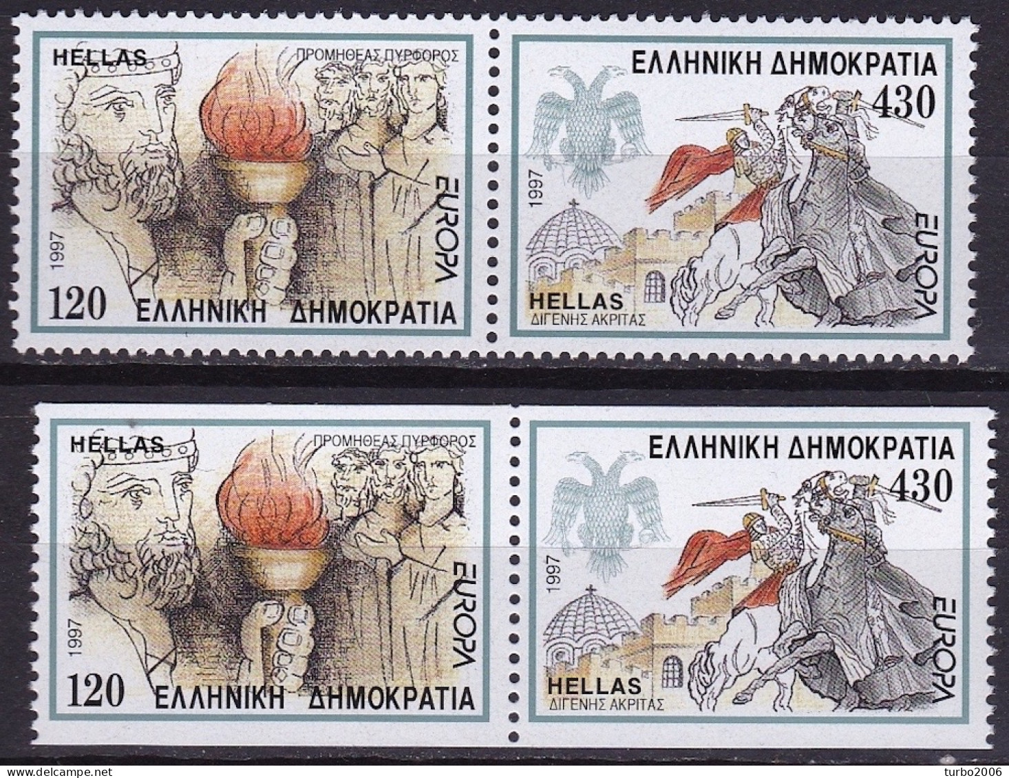 GREECE 1997 Europe / CEPT Both Pairs MNH Vl. 1985/1986 + 1985/1986 A - Nuevos