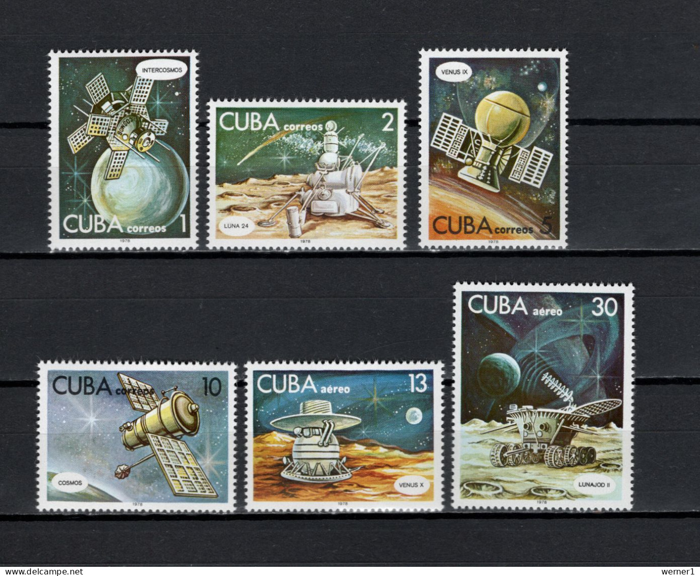 Cuba 1978 Space, Set Of 6 MNH - North  America