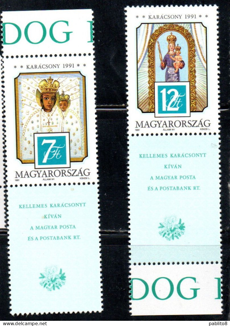 HUNGARY UNGHERIA MAGYAR 1991 CHRISTMAS NATALE NOEL WEIHNACHTEN NAVIDAD COMPLETE SET SERIE COMPLETA MNH - Unused Stamps